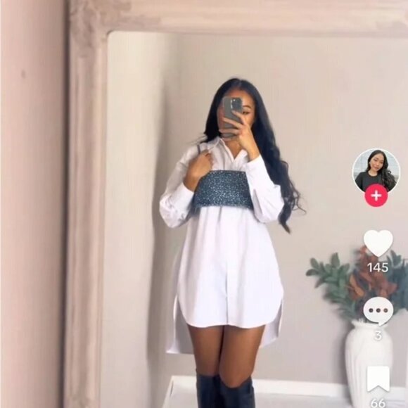 Zara Rhinestone  Jewel Denim Crop Top Blue Blogger Fav Size Small NWT - Picture 4 of 12